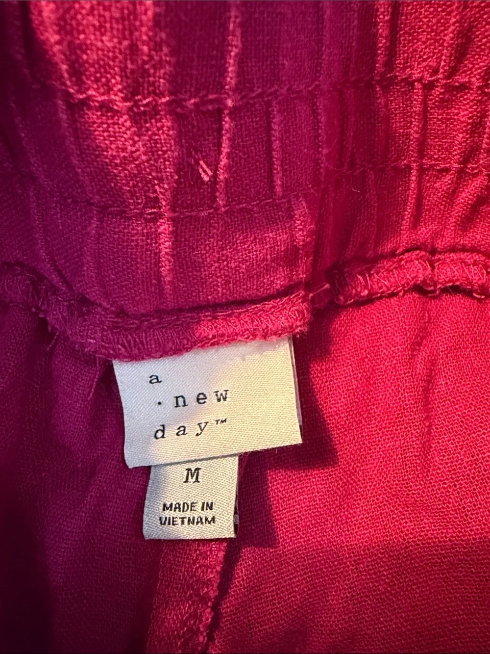 a new day Hot Pink High-Rise Drawstring Linen-Blend Shorts